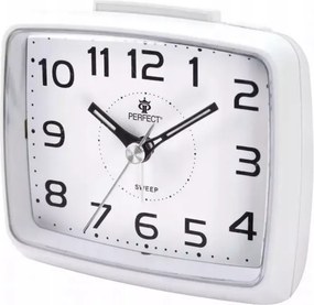 Kvarc ébresztőóra Perfect Sq 879SP fehér ajándék szundi riasztó 4 db elem