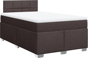 vidaXL sötétbarna szövet rugós ágy matraccal 120 x 190 cm