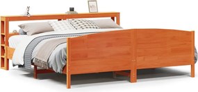 vidaXL viaszbarna tömör fenyőfa ágy matrac nélkül 200 x 200 cm