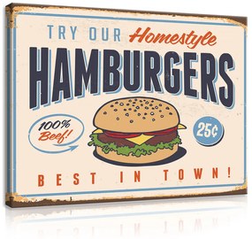 Vászonkép, Hamburger, 100x75 cm méretben