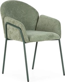 Zöld kárpitozott étkezőfotel szett 2 db-os Aslin – MOME