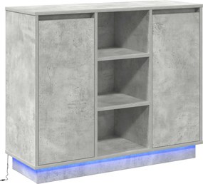 vidaXL LED tálaló Beton Szürke 90 x 32 x 75 cm Faanyag