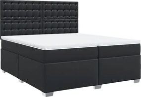 vidaXL fehér műbőr rugós ágy matraccal 200 x 200 cm