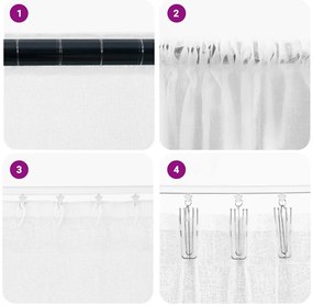 Függönyök függönyökkel 2 pcs Fehér 140x140cm Poliészter