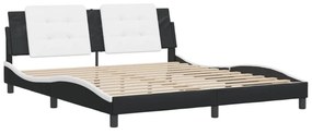 fekete és fehér műbőr ágykeret matrac nélkül Zadar 180x200 cm