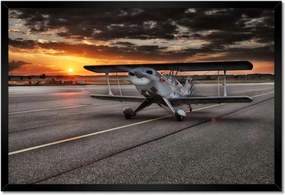Poszterek keretben 60x40 Repülőgép naplemente