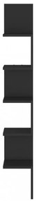 fekete szerelt fa fali sarokpolc 20 x 20 x 127,5 cm