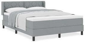 Box Spring Ágy Matraccal, Világosszürke, 160 x 200 cm, Szövet