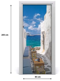 Ajtóposzter öntapadós görög utcákon 75x205 cm