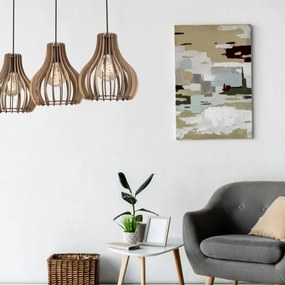 Csillár zsinóron TUCCI 3xE27/15W/230V tölgy/fekete