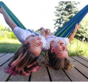 Kék-zöld HAMMOCK függőágy 2 személyes 200x150 cm