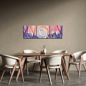 Kép - egyszarvú alatt egy varázslatos erdőben (órával) (90x30 cm)