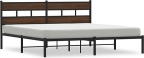 vidaXL barna tölgy színű fejtámlás ágykeret matrac nélkül 190 x 200 cm