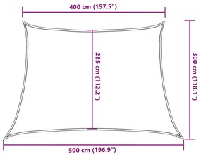 sárga trapéz alakú HDPE napvitorla 160 g/m² 4/5 x 3 m
