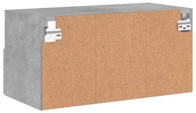 betonszürke szerelt fa fali TV-szekrény 60 x 30 x 30 cm