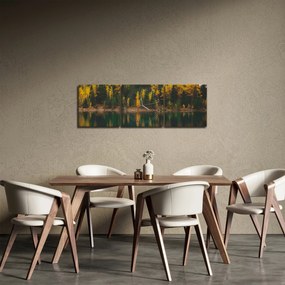 Erdei tó képe (órával) (90x30 cm)