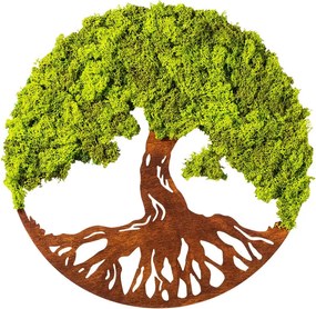 Fa és moha fali dekoráció, fa, 44cm