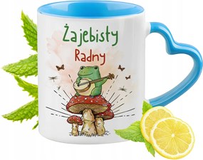 Tanácsosnak Kék Bögre Szív Alakú Füllel Ajándék