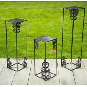 Virágállvány 60x24 cm fekete színben