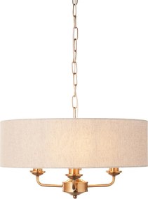 Endon glamour modern függeszték highclere antik sárgaréz természetes vászon end110723