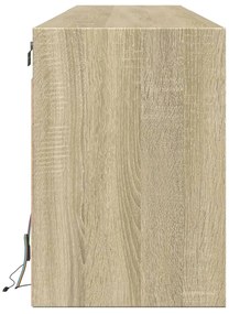 sonoma tölgy színű falra TV-szekrény LED-del 180 x 31 x 45 cm