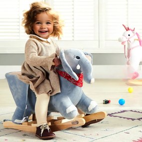 VICTOR elefánt hintajáték, biztonsági övvel, szürke Spielwerk