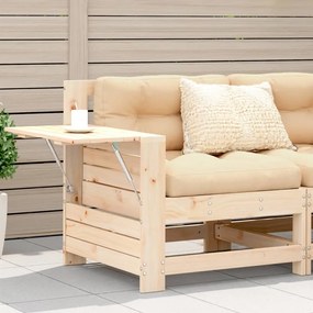 vidaXL tömör fenyőfa kerti karfás kanapé kisasztallal