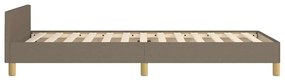 tópszínű szövet ágykeret fejtámlával matrac nélkül 80 x 200 cm