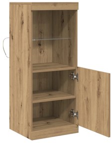 LED világítással ellátott oldalpolc Kézműves tölgy 41x37x100 cm