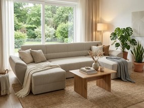 Kinyitható U alakú ülőgarnitúra TAVERO 321x140 cm, világosbézs