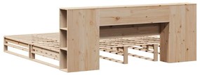tömör fa könyvespolcos ágy matrac nélkül 200 x 200 cm