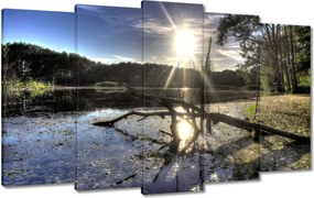 Képek 100x60 Naplemente a tóparton