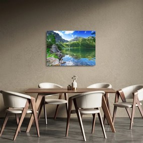 Tó a Tátrában képe (üvegen) (70x50 cm)