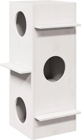 vidaXL Macskaház fehér 43x43x90 cm tömör fa fenyőfa