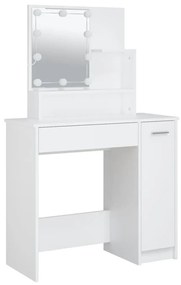 fehér fésülködőasztal LED-del 86,5 x 35 x 136 cm
