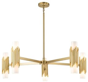 Elstead MARVELE10-AB-OPAL - Rúddal szerelt MARVELE csillár 10xE14/40W/230V, arany