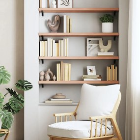 világosbarna kezelt tömör tölgyfa fali polc 100x30x(2-4) cm
