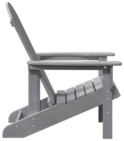 Adirondack székek 2 db Világosszürke 74x82x90 cm HDPE