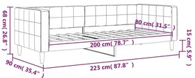 sárga bársony kanapéágy 80 x 200 cm