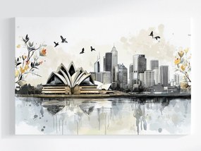 Vászonkép Canvas Város Panoráma Sydney Opera House Vázlat 120x80
