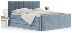 Kék ágyneműtartós boxspring ágy 160x200 cm Ava – Maison de Rêve