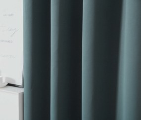 Kékeszöld függöny OXFORD 140x250 cm Felfüggesztés: Fém gyűrűk