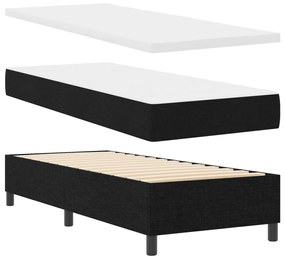 Rugós ágy matraccal és LED világítással, fekete, 80 x 200 cm, szövet