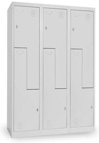 Fém szekrény Z, 3 szakasz, 120 x 50 x 180 cm, csavaros zár, szürke - ral 7035