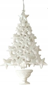 Karácsonyfa medál Fehér karácsonyfa csillámokkal