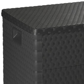 antracitszürke PP rattan kerti tárolóláda 120 x 56 x 63 cm