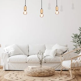 Felületre szerelhető csillár VIGA 3xE27/60W/230V fa