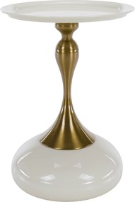 Kisasztal, fehér Ivory/arany, FEJ