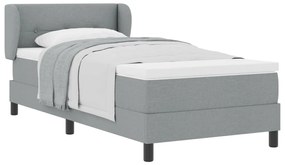 Boxspring Ágy Matrac Készlettel - Világosszürke, 90x200 cm, Szövet