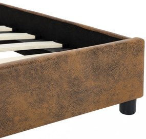 vidaXL barna művelúr ágykeret 120 x 200 cm